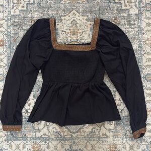 🌸Black peplum top